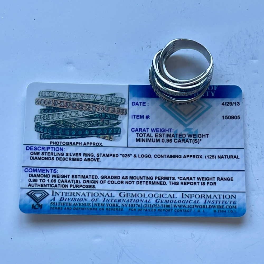 Crossover Multicolored Diamond Ring - image 8